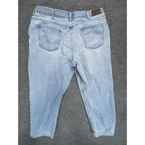 LL Bean Jeans Mens 42x29 Blue Comfort Waist Elastic Light Wash 100% Cotton Denim - Picture 2 of 9